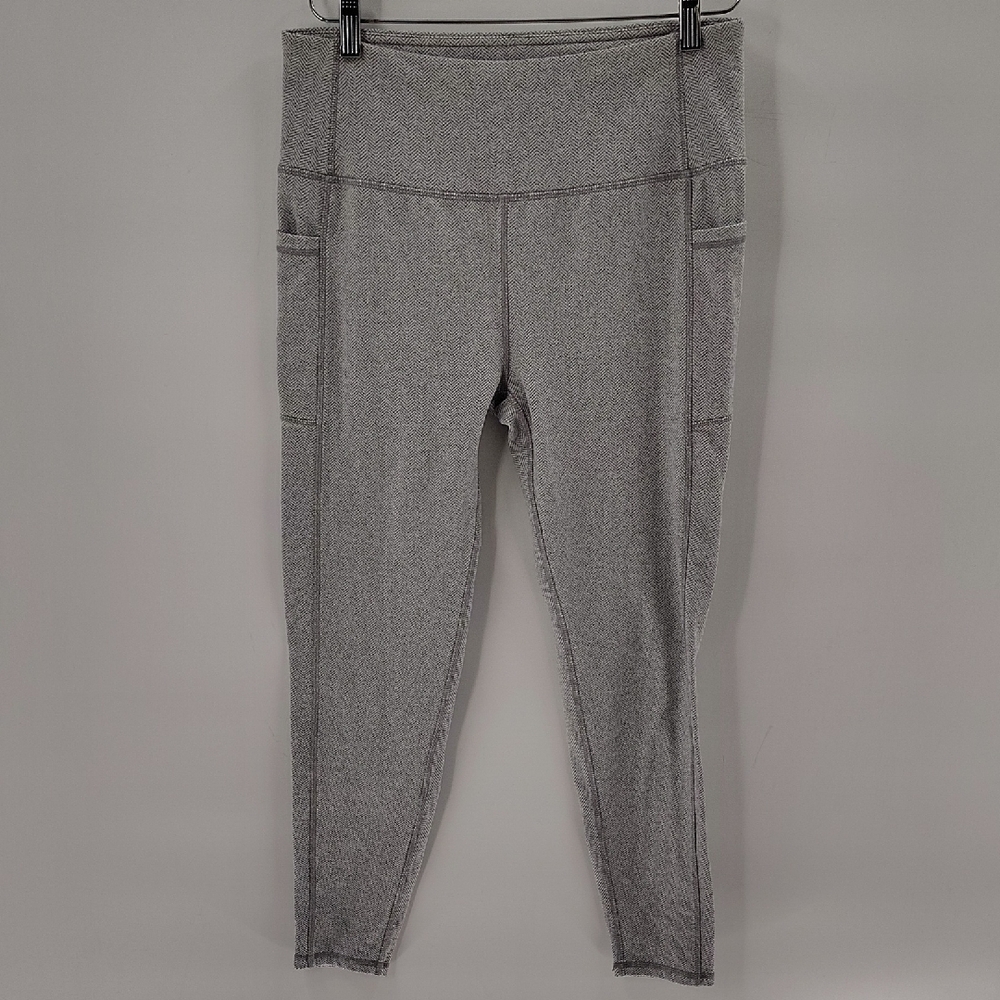 Kyodan Outdoor Athletic Leggings Size Large Light Gray Cropped Side Pockets